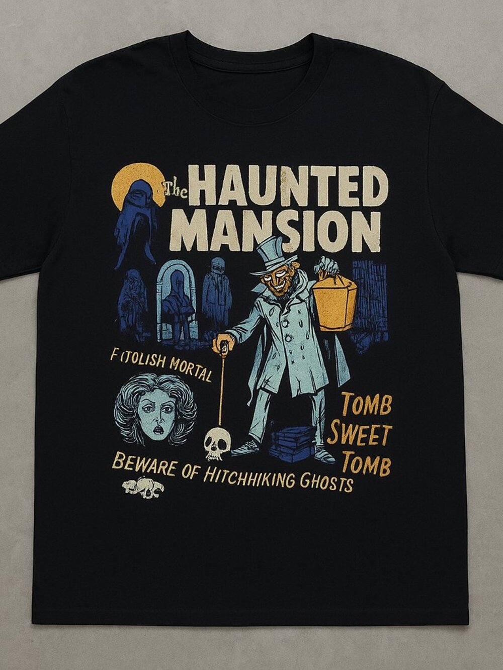 Haunted Mansion Graphic Tee | Spooky Ghost Halloween T-Shirt | Gothic Horror
